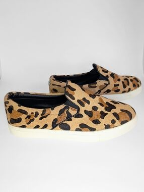 Steve Madden Ecentrcl Leopard Cheetah Print Cow Hair Leather Slip On 8.5